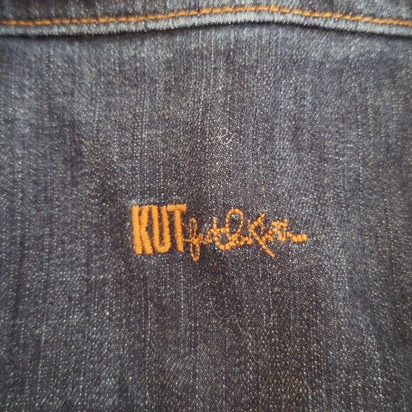Women’s KUT From The Kloth Helena Cropped Denim Jacket Size Large Stretch - Picture 4 of 6
